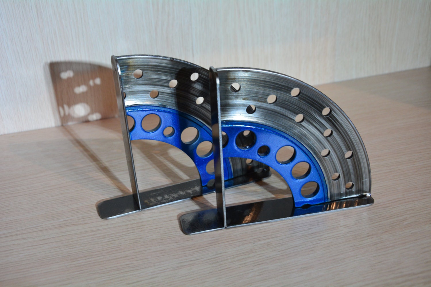 Brake Disc Motorcycle bookends Metal art . Desk House