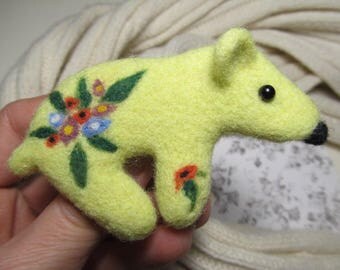 Her birthday original gift bear jewelry Brooch animal bear gift Polar bear Felt bear Wool felt pin Christmas gift Her cute gifts Arctic bear