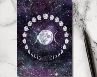 Galaxy Notebook - Moon Notebook - Moon Notepad - Galaxy Stationery - Jotter - Notepad