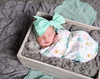 MINT Gorgeous Wrap- headwrap; fabric head wrap; mint head wrap; boho; newborn headband; baby headband; toddler headband