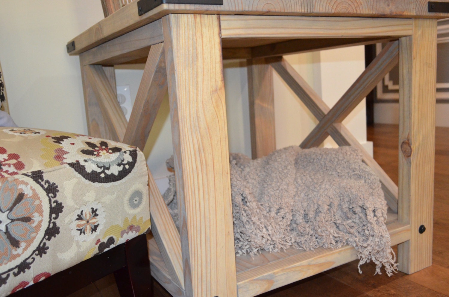 X Brace End Table to match Console Wood Sofa Table