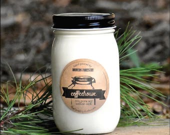Coffeehouse Soy Candle, coffee candle, soy candle, mason jar candle, natural soy candle, coffee addict, starbucks candle, cold brew candle