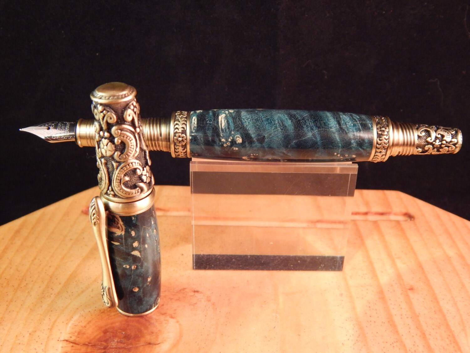 Victorian Fountain Pen with Dyed Box Elder by ProvincialMills