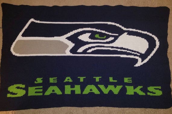 Seattle Seahawks Inspired Blanket Crochet Graph Pattern WITH