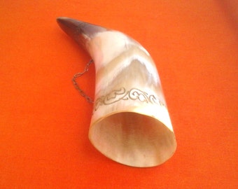 Vintage Soviet Horn for wine drinking cup / Horn of plenty / Made in USSR, 1960s