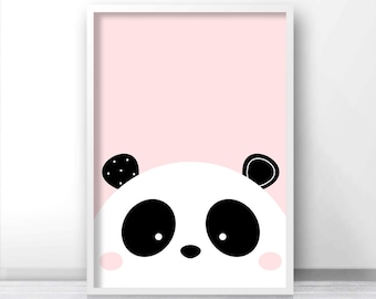Panda Print, Digital Download Nursery Print, Baby Girl Nursery Art, Girls Room Art, Panda Nursery Decor, Instant Download Printable Nursery