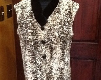 Rose beige sheared beaver vest