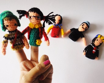 Finger puppets Chavo del 8, Crochet finger puppets for children, home accessory gift for kids, Waldorf toy, educational toys, gift baby toys