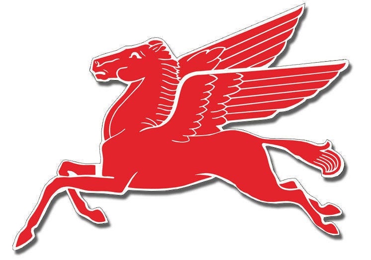 Mobilgas Mobil oil Pegasus Flying Horse 35 x 25 Powder Coated