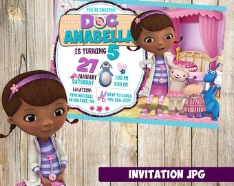 Doc McStuffins Invitation, Doc McStuffins Party, Doc McStuffins Birthday Invitation, Girl Doc McStuffins Invitation
