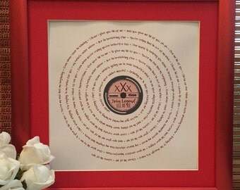 PERSONALISED Song Lyrics Vinyl Record Style Print | Any Song | Best Friend, Wedding, Anniversary, Valentines, Birthday, Thank You