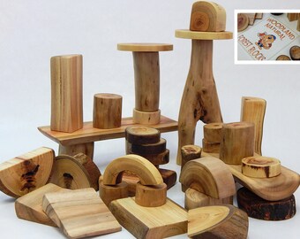 WOODLAND NATURAL FOREST Blocks, forest tree branch toy, educational building blocks, natural wood toy, tree branch building blocks, eco toys