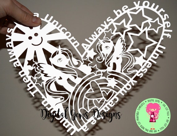 Download Unicorn Papercut Template SVG / DXF Cutting File for Cricut