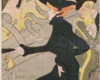 Toulouse-Lautrec Cross Stitch Pattern: Divan Japonais