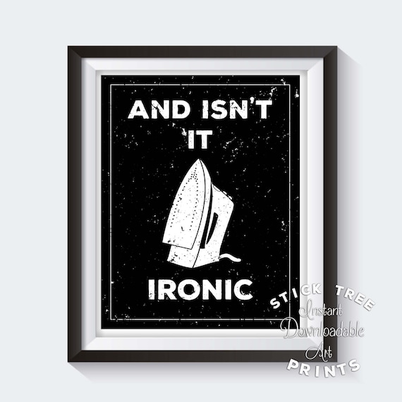  Isn t  It Ironic Funny Laundry Room Print Laundry Print