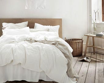 white duvet cover, white comforter, white linen duvet cover, linen duvet cover queen, King linen duvet, Perfection!!