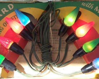 Standard Decorative Lighting Outfit Vintage Christmas lights with MAZDA LAMPS old fashioned bulbs light string original box INDOOR use only