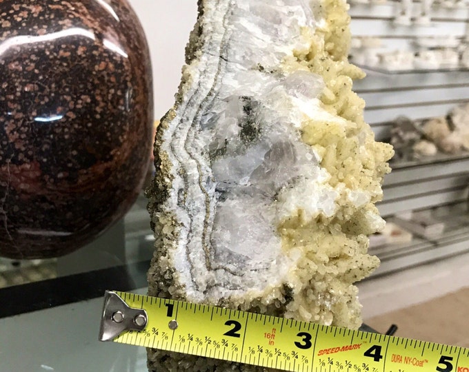 Dogtooth Calcite w/ Pyrite & Quartz Crystal- 9" x 9 1/2" x 4" from California- Healing Crystals \ Reiki \ Dogtooth Calcite \ Calcite Crystal