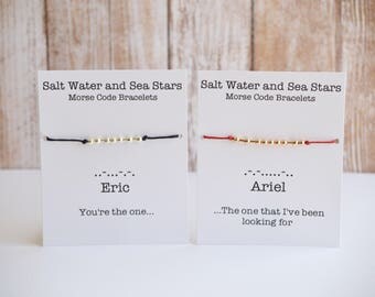 DISNEY bracelet, little mermaid jewelry, couples bracelet, morse code bracelet, gift for her, friendship bracelet, bracelets for women