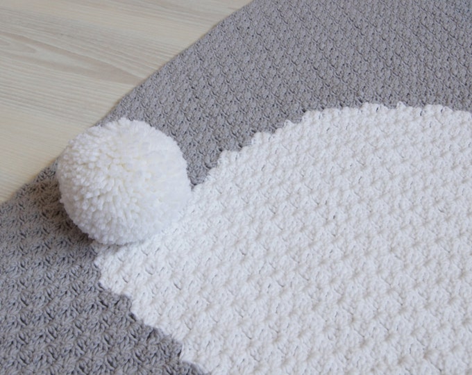 Crochet Bunny Baby Blanket, C2C Blanket, Corner to Corner Blanket, travel stroller size, Car seat Blanket, Crib Blanket
