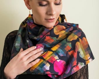 Bull terrier infinity scarf, original design, viscose