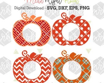 Pumpkin Monogram SVG Fall / Autumn / Halloween svg INSTANT DOWNLOAD vectors for cutting machines: svg, png, dxf, eps -monograms not incl.