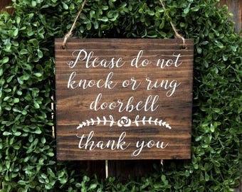 Please do no knock or ring doorbell Thank You | No Soliciting Sign | Do not Knock Sign | No Solicitors Sign | Do Not Ring Doorbell Sign