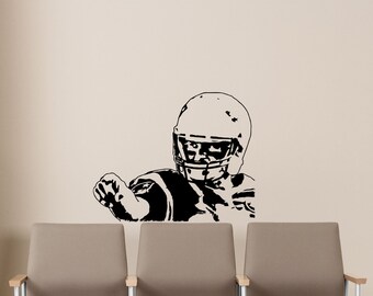 Tom Brady Wall Vinyl Decals NFL New England Patriots American Football Sticker Home Interior Murals Art Sport Gym Decor 68i