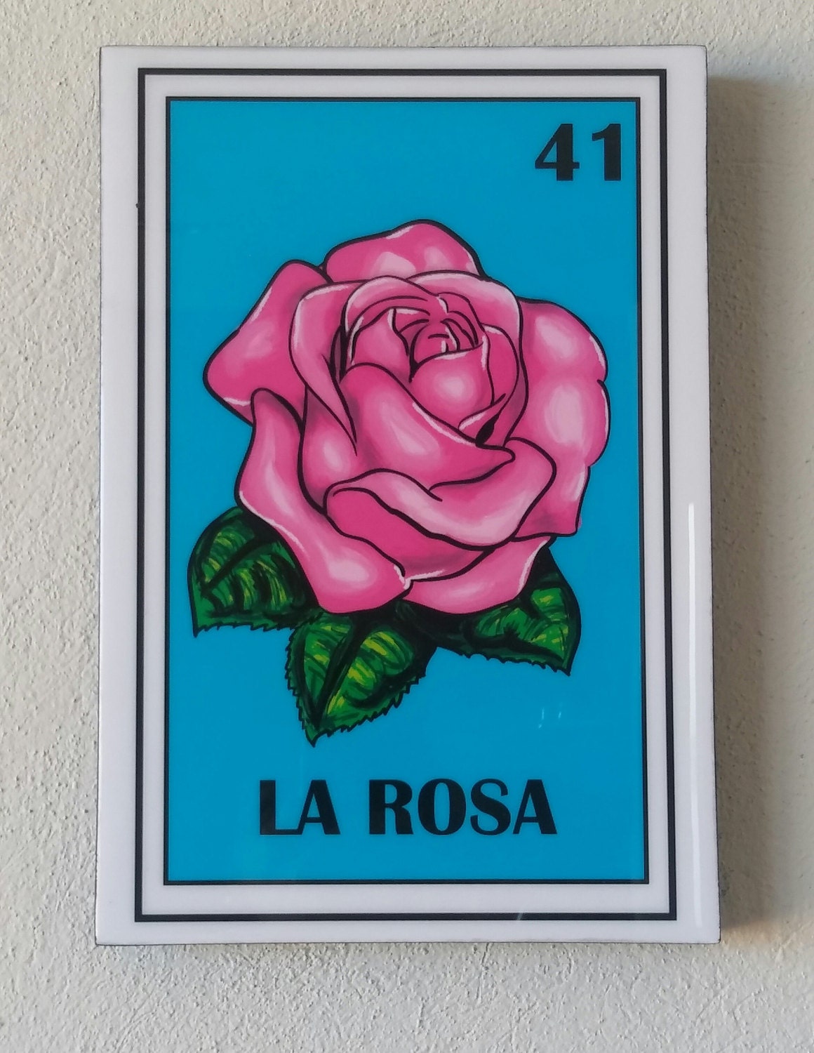 Mexican loteria Frame La Rosa loteria Como la flor Mexican