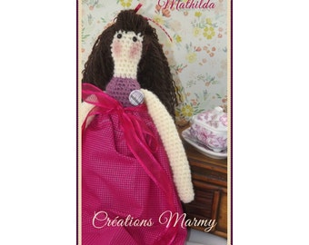 Tilda Mathilda poupée au crochet, doll hook