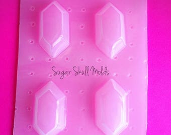 4pc Large Rupee Gamer Jewels Faceted Gems Flexible Plastic Mold For Resin Crafts Polymer Clay SSM Exclusive Design