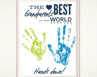 Grandparent Gift - Personalized Grandparents Day Gifts, Gifts for Grandparent, Gift from Grandkids, PRINTABLE DIY Handprint Art, Christmas