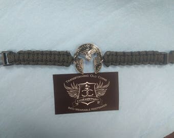NEW! Ike Dollar Spartan Mask Paracord Bracelet - Coin Bracelet