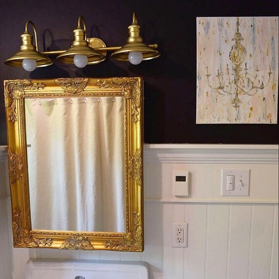 Decorative French Country Mirror Baroque Wood Framed Bathroom