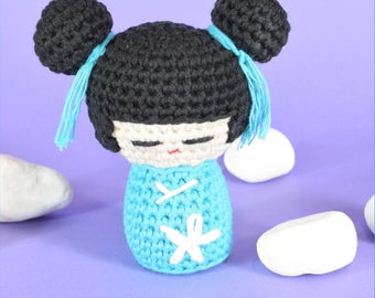 Kokeshi, kokeshi doll, japanese doll, amigurumi pattern, crochet pattern, amigurumi, doll, japanese dolls, kawaii, chibi, pattern