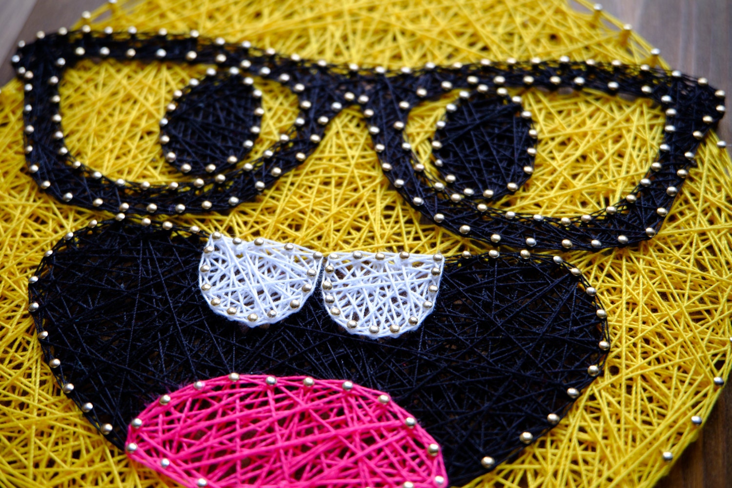 Modern Emoji String Art Wall Decor smarty pants yellow emoji