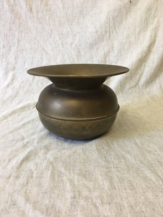 Vintage Brass Spittoon Brass Cuspidor Man Cave Tobacco