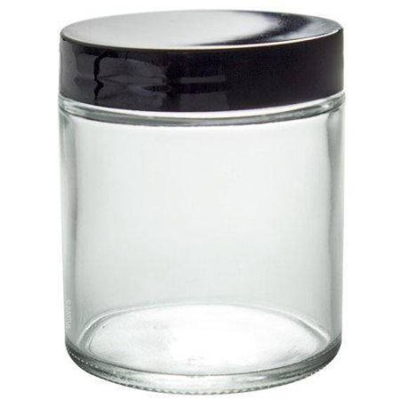 4 Oz Glass Jars With Black Lid Pack Of 12 Clear Glass