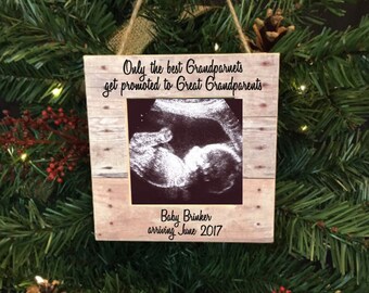 Great Grandparents Ornament Pregnancy Reveal Sonogram Ornament Only the Best Grandparents Get Promoted to Great Grandparents