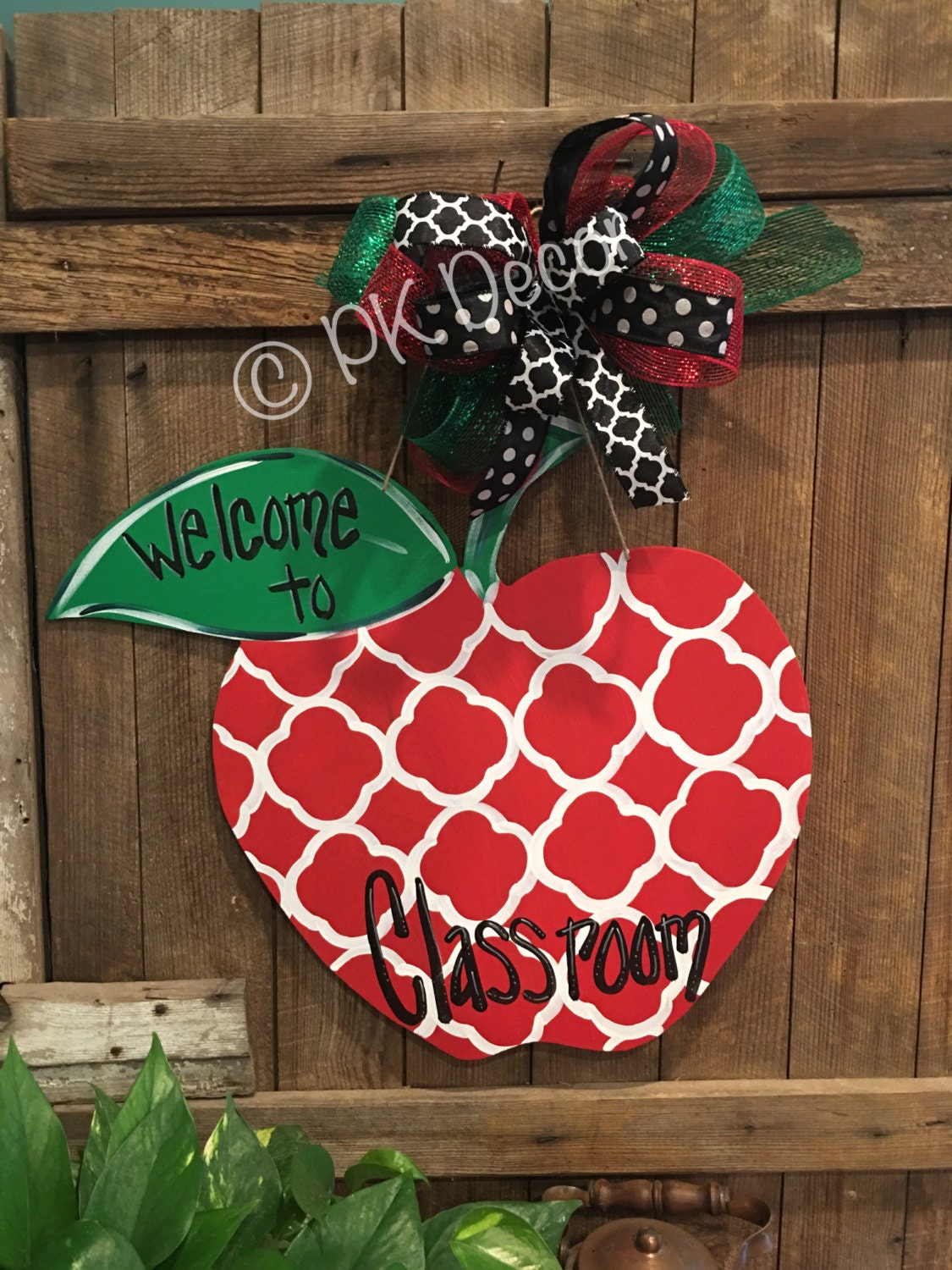 Wood Apple Decor 24 Teacher Classroom Gift Teacher