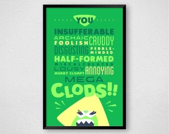 Peridot Steven Universe Quote Poster | Green Shorty Squad Pebble-Minded Lousy Annoying Mega Clods Print