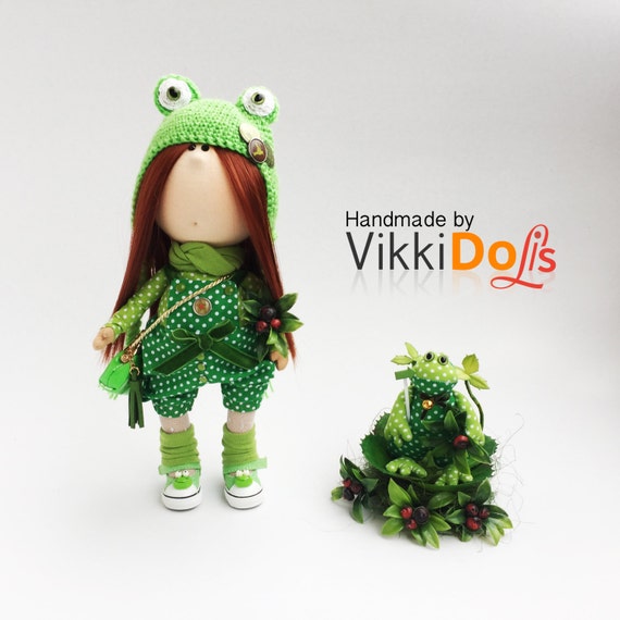 my froggy stuff fabric doll