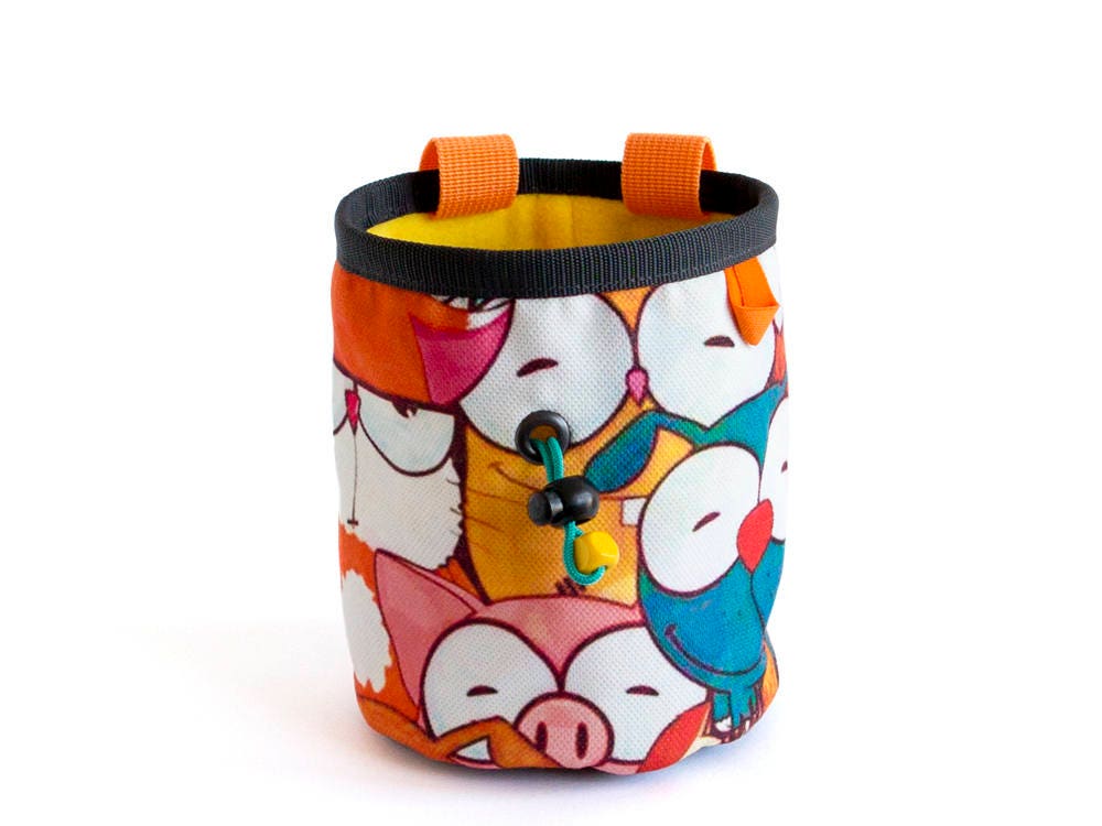 Rock Climbing Gear. Colorful Chalk Bag. Rock Climber Gift For Climbers