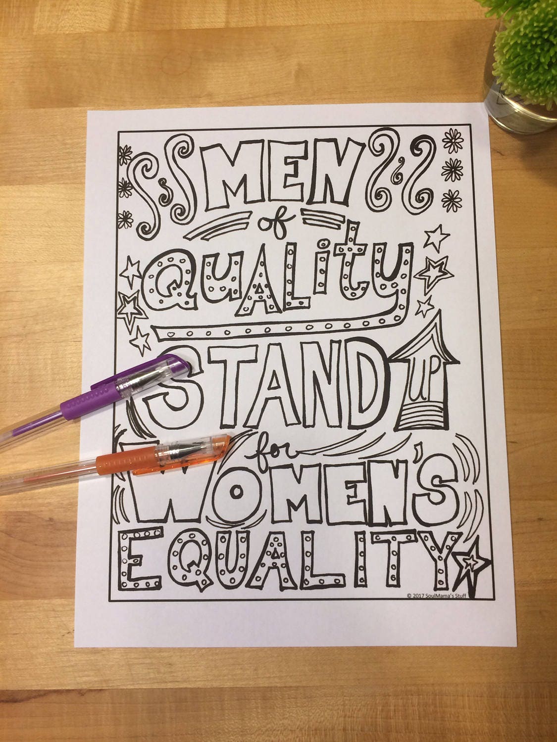 Men of Quality Stand up For Women's Equality coloring