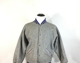 60's vintage 100% wool varsity jacket lettermans jacket made in usa size 40