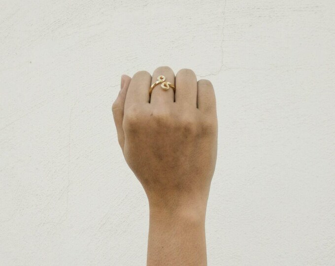 Eight ring gold, gift for her, infinity ring gold, knot ring, infinity gold ring, gold plated jewelry, womens gift, birthday gift