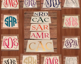 Personalized Monogram Decal, Custom Monogram Sticker, Yeti decal for Women, Car Decal, Laptop decal, Tumbler decal,Mother's Day Gift, Vinyl