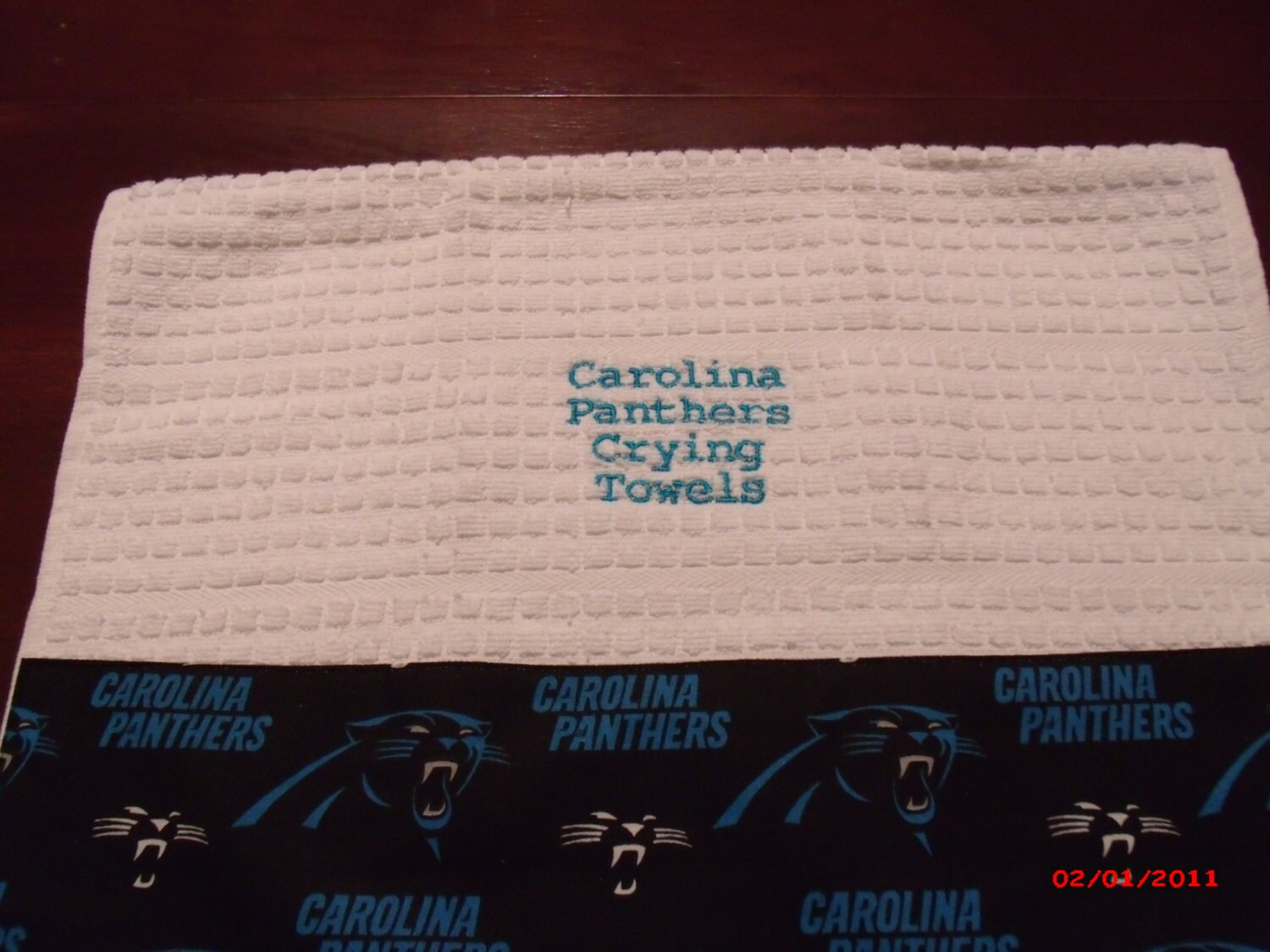 Carolina Panthers Crying Towel Terrible Towel by BigCreekCottage