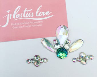 Mermaid face gem,bindi festival face gem set