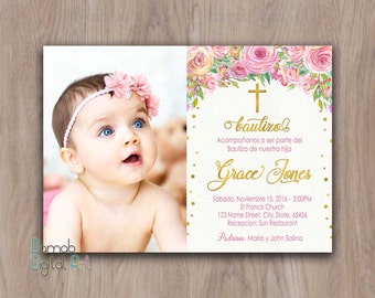 Bautizo invitations, invitaciones de bautizo, invitations de bautizo, spanish baptism invitation, invitacion, mi bautizo, Digital Printable